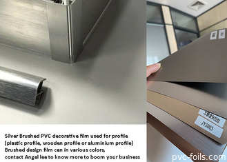 1240mm feuerfester dekorativer Film-metallisches silbernes PVCs gebürstet