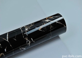 Hochglänzende PVC-Dekorationsfolien aus schwarzem Marmor für 2D-Lamination, wasserdicht