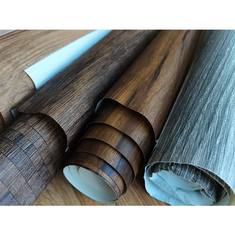 0.35mm Tiefe Emboss PVC Dekorationsfilm Dunkelholz PVC Membranfolie für Möbel Schranktüren