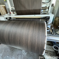 Schwarze Holzkorn geprägte PVC-Dekorationsfolie für MDF-Schranktür Vakuummembranpresse