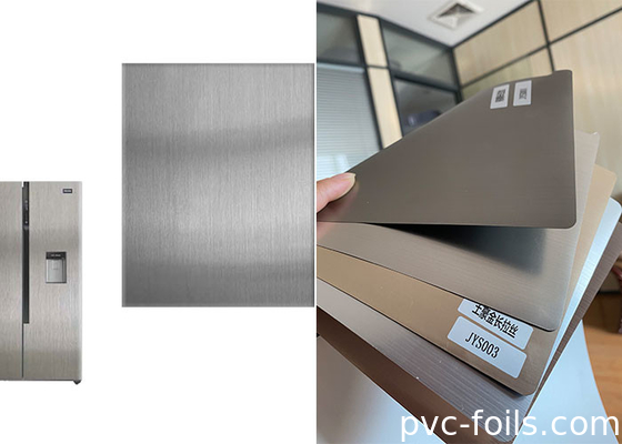 Vielseitiges Meta--Silber bürsten dekorativen Film Farbe-PVCs für Haushaltsgerät-Platte