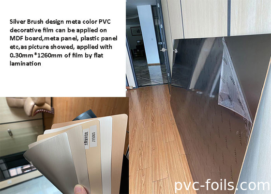 dauerhaftes Meta- bürsten dekorativen Film PVCs für Innenplatten-Laminierung