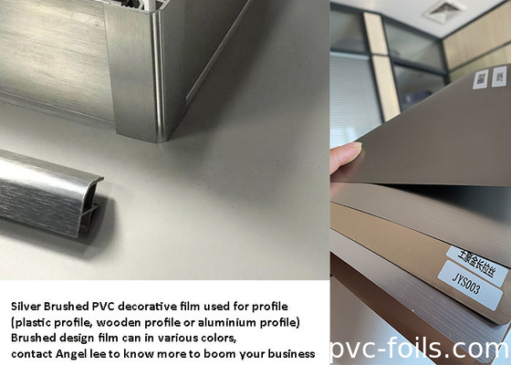 1240mm feuerfester dekorativer Film-metallisches silbernes PVCs gebürstet