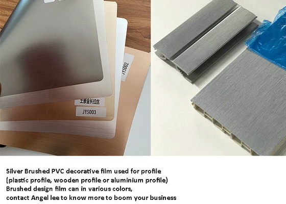 Metallische silberne gebürstete PVC-Verpackungsfolie für Rahmen-Profil-Anti verkratzt