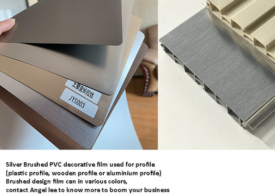 Metallische silberne gebürstete PVC-Verpackungsfolie für Rahmen-Profil-Anti verkratzt