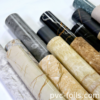 Hochglänzende PVC-Dekorationsfolien aus Marmorkorn für die 2D-Lamination