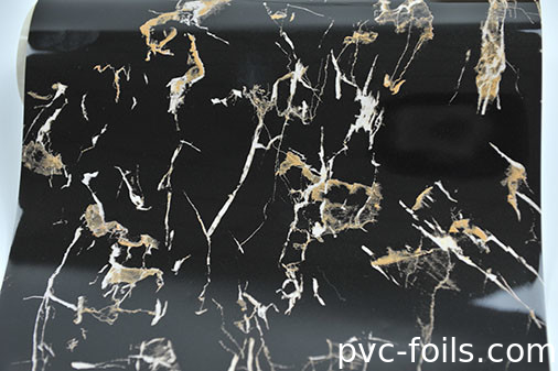 Hochglänzende PVC-Dekorationsfolien aus Marmorkorn für die 2D-Lamination