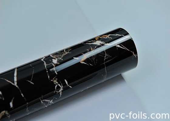 Hochglänzende PVC-Dekorationsfolien aus schwarzem Marmor für 2D-Lamination, wasserdicht