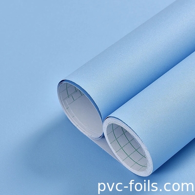 Blaue Feste Farbe Selbstklebstoff PVC-Film Matte Embossed- Peel And Stick für Möbelbeschichtung