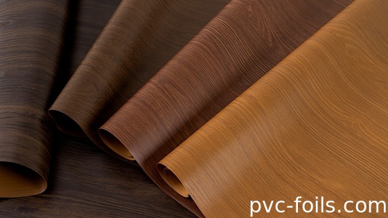 Italien Holz Look PVC Möbel Dekorationsfilm für Türen - Gemischtes Öl Imitation Holzdesign
