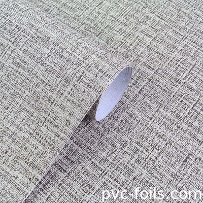 Gewebe Textur Feste Farbe PVC Selbstklebfilm für Hotelzimmer Wandbedeckung, Schälen und Stick