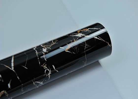 UVmarmorentwurfs-Küchen-Tischplatten-dekoratives PVCen-Folieschwarzes des blatt-3d golden